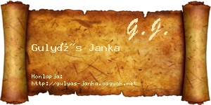 Gulyás Janka névjegykártya