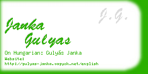 janka gulyas business card