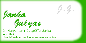 janka gulyas business card